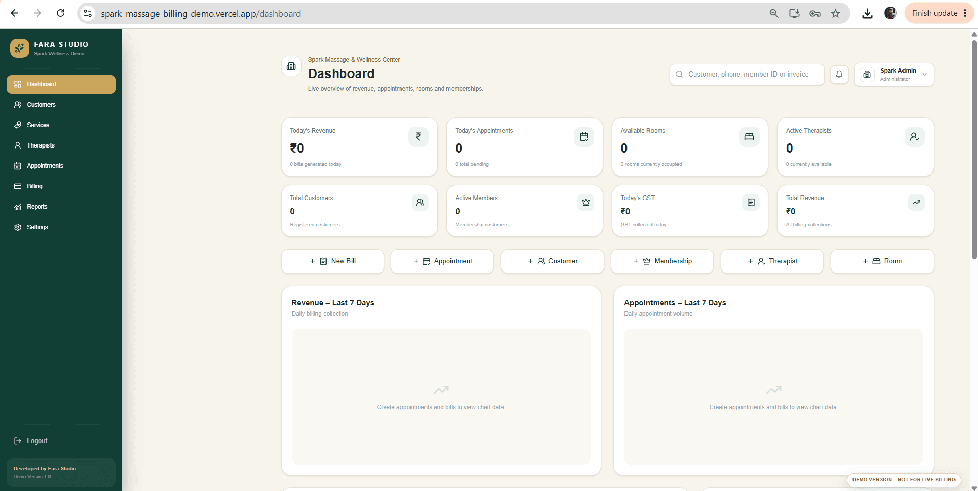 SPA Billing Software
